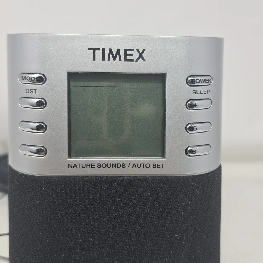 Timex T307S Digital Alarm Clock Radio LCD AM FM Dual w/ Preset & Nature Sounds